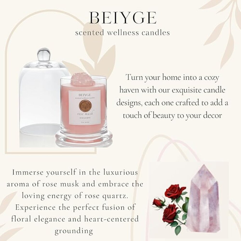 NEW IN BOX ROSE QUARTZ WELLNESS CANDLE - Picture 2 of 4